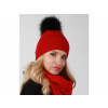 Alega Dámska zimná čiapka s brmbolcom – rôzne farby Farba: Červená, Veľkosť: UNI