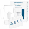 Sklenená filtračná kanvica Wessper D2 BOROSILICATE 3l biela + 5x filter