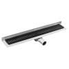 GELCO MANUS BLACK ONDA 115cm sprchový žľab / odtokový kanálik s roštom, k stene, nerezový, čierny, GMO27B