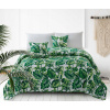 Prikrývka na posteľ - Bunning ihly a závitov polyester 200 x 140 cm biely, odtiene zelenej (Prešívané posteľné postele v liste 140x200 Palms)