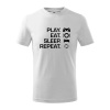 Play Eat Sleep Repeat game - Tričko detské bavlnené - 158 cm/12 rokov ( Biela )