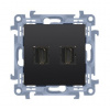 HDMI 2-zásuvka KONTAKT SIMON 10 čierna CGHDMI2.01/49