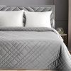 Prehozynapostel Elegantná velvetová prikrývka na posteľ s geometrickým prešívaním - svetlosivá EURCHON-RIA6-SREB_200X220 200 x 220 cm