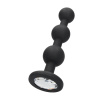 Shots - Silicone Beaded Diamond Butt Plug - Black
