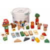 Drevené kocky vo vedre, 36 ks, Dobrodružstvo na farme Adam Toys