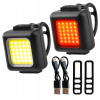 Predná cyklistická lampa + zadné LED svetlo na bicykel, silné USB riadidlá