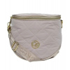Béžová prešívaná crossbody kabelka so zlatou rúčkou a ramienkom s nápisom Grosso 24x23x12 (Béžová prešívaná crossbody kabelka so zlatou rúčkou a ramienkom s nápisom Grosso 24x23x12)