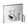 Hansgrohe ShowerSelect podomietkový termostat-ovládanie 2 spotrebiče, Fixfit+Porter,chróm HG 15765000