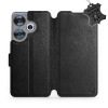 Kožené flip pouzdro Mobiwear - Xiaomi Poco F6 5G - Černé (Kožené knížkové pouzdro, obal, kryt na mobil Xiaomi Poco F6 5G, Černé, materiál Genuine Leather, ochrana 360°, stojánek, silikonová vanička, m