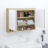 Kúpeľňová zrkadlová skrinka 80x15x60 cm MDF biela a dubová-ForU-331537