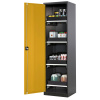 Skriňa na chemikálie Systema CS-54L, dverový záves vľavo, 4 výsuvné vane, žlté dvere