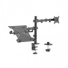 Držiak monitora Brateck LDT66-C024ML stolný pre 1 monitor a 1 notebook, čierny