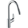 HansGrohe Focus M41 - Páková drezová batéria 240, s vyťahovacou spŕškou, vzhľad nerezový 31815800