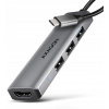 HMC-H3A Viacportový USB hub 4v1, 5Gbps, 3x USB-A (2x USB2.0, 1x USB3) +,,