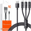 Kábel 3v1 McDodo USB na USB-C / Lightning / micro USB 1,20 m čierny