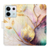 Flip pouzdro iSaprio - Xiaomi Redmi Note 13 Pro 5G / Poco X6 5G - Gold Leaves 02 - kapsičky na karty (Knížkový flip kryt, obal, pouzdro iSaprio na mobil Xiaomi Redmi Note 13 Pro 5G / Poco X6 5G - Gold