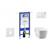 Geberit Duofix Modul na závesné WC s tlačidlom Sigma01, alpská biela + Tece One - sprchovacia toaleta a doska, Rimless, SoftClose 111.355.00.5 NT1