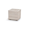 Biely plastový kvetináč s vložkou na kolieskach Madera Square ECO Wood 28,8 x 28,8 x 29 cm PROSPERPLAST