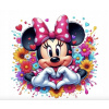 CUKROVÁ TLAČ Opłatek na Tort Cukrová hmota Minnie Mouse Kvety 3 + MENO