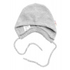 Pletená čiapočka na zaväzovanie bonetka Boy Hand Made Baby Nellys sivá