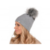 Alega Dámska zimná čiapka s brmbolcom – rôzne farby Farba: Sivá, Veľkosť: UNI