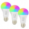 Inteligentná žiarovka IMMAX NEO LITE SMART sada 3x žárovka LED E27 9W RGB+CCT, stmívatelná, Wi-Fi, Beacon, DO, TUYA 07712CDO