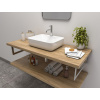 CERAMICA LATINA ATYP 81-100 x 46-50cm doska pod umývadlo, MDF/lamino, dub kraft zlatý