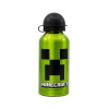 MINECRAFT fľaša na pitie 400ml, hliníková, zelená