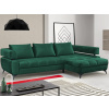 Rohová sedacia súprava Paris, tmavo zelená látka, pravý roh