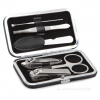 BEAUTY | manikúra 7dílná sada | kartáčovaná ocel | v uzavíratelném pouzdře | černá
