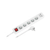 Rebel Predlžovací kábel 5 x zásuvka + 2 x USB + vypínač, 1,5 m, biely