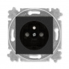 Zásuvka s clonky 5519H-A02357 63 onyx / dymová čierna Levit ABB (5519H-A02357 63)