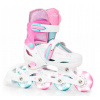 Raven Loret Glitter White/Mint/Pink detské kolieskové korčule - LED kolieska - EU 30-33