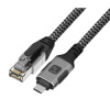 THL Techly ICOC U3C-RJ45-010 sieťový kábel Strieborná, Čierna 1 m Cat6 F/UTP (FTP)