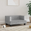 vidaXL Posteľ pre psa bledosivá 60x40x30 cm zamat - Sivá - 30626-171788
