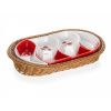 Banquet Miska sada 4díl. 30,5x18,5cm RED POPPY, v košíku, keramika/proutí