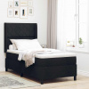 zahrada-XL Boxová posteľ s matracom - čierna - 100x200 cm - tkanina 3341695