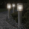 vidaXL Vonkajšia stojaca lampa zásuvka strieborná 60 cm nehrdzav. oceľ - Srieborná - 45012-186447