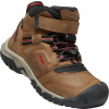 KEEN Ridge Flex Mid WP Detské trekové topánky bison/červený koberec EU 27/28
