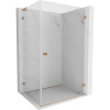 Mexen Lunar-B L výklopný sprchový kút pravý 90 x 80 cm, číre sklo, medená matná, 832L-090-080-65-00-P