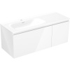 Mexen Orio, kúpeľňová skrinka 120 cm s umývadlom Vela vľavo, 1S, 1D, biela lesklá, 91A13-12047-3-BBFF00-W23L00