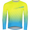dres FORCE MTB ANGLE dlouhý rukáv, fluo-modrý Velikost: M