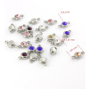 Ocelové konektory s krystalem 12x7mm - Fialová