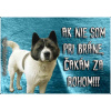 Pozorpes.sk, výstražná tabuľka (Akita Inu)