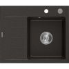 Mexen Ben, 1-komorový granitový drez 600x500x190 mm, pravý + chrómový sifón, čierna-zlatá metalíza, 6523605000-75