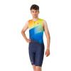 Castelli Free Sanremo 3 Suit SLV, Belgian blue/ Multicolor Vivid orange Veľkosť: XL Vylepšený model triatlonovej kombinézy bez rukávov