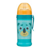 Canpol babies Láhev sportovní s nevylévací slámkou HELLO LITTLE 350 ml zelená