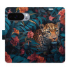 Flip pouzdro iSaprio - Google Pixel 10 / 10 Pro - Flower Jaguar 02 s kapsičkami na karty (Flipové knížkové pouzdro, obal, kryt iSaprio s přihrádkami na karty a motivem)