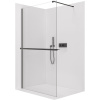 CERANO - Sprchová zástena Walk-in Onyx Cube Ľ/P - 8 mm + polička / držiak na uteráky - hranatá vzpera - čierna matná, transparentné sklo - 120x200 cm