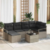 zahrada-XL Súprava záhradných pohoviek 7 pcs Svetlosivá Poly ratan 3346462